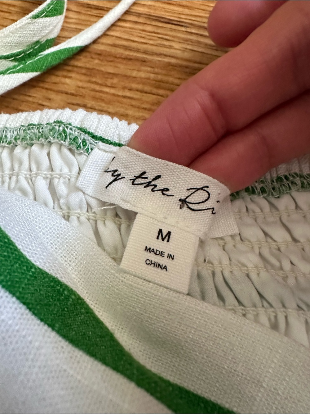 By the River White Green Stripe Maxi Dress M Open Back - Picture 3 of 14